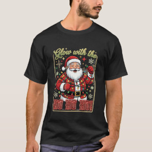 Camiseta Luces de Cadena de Navidad de Santa Claus Glow Ho