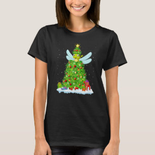 Camiseta Luces de decoraciones de Navidad Santa Libélula Na