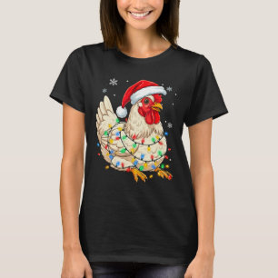 Camiseta Luces de granja de pollo de Navidad Xmas