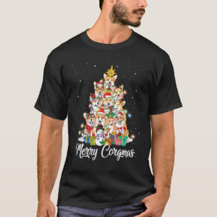 Camiseta Luces de Hadas de árbol de Navidad de Corgi Merry