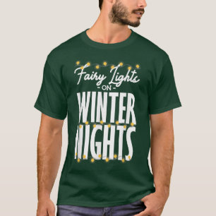 Camiseta Luces de hadas en noches de invierno, luz de Navid