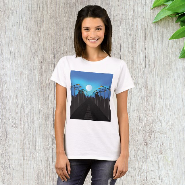Camiseta Luces de la calle y luna (Subido por el creador)