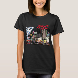 Camiseta luces de la ciudad de NYC para mujeres