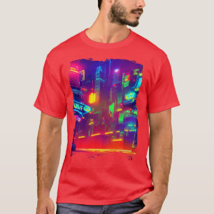 Camiseta Luces de la ciudad neonesa de Japón