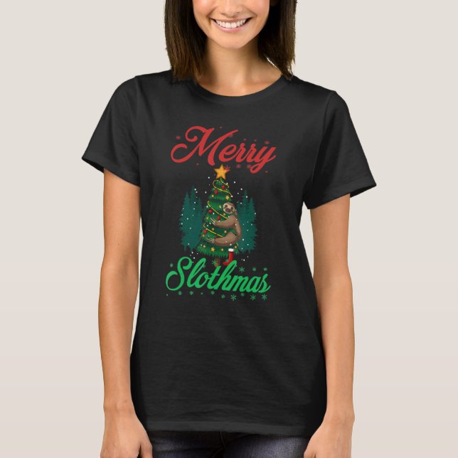 Camiseta Luces De Los Navidades De Los Cerezos Slothmas Y S (Anverso)