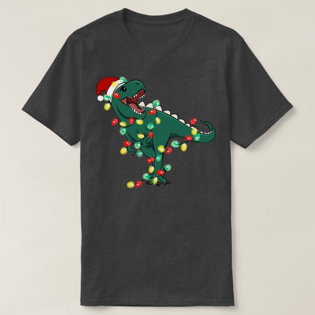 Camiseta Luces de los Navidades de Santa TRex (Diseño del anverso)