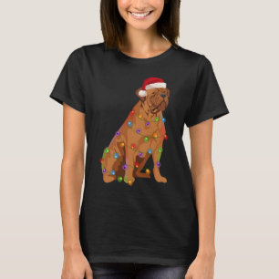 Camiseta Luces de los Navidades Mastiff franceses de Dogue 