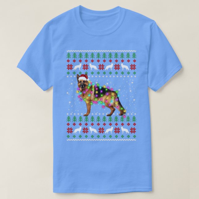 Camiseta Luces de los Navidades Shepherd alemanes (Diseño del anverso)