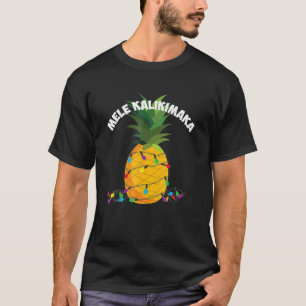 Camiseta Luces de Mele Kalikimaka Hawaiian X Mas Pineapple