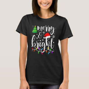 Camiseta Luces de Navidad Alegres y Brillantes Navidad Fam