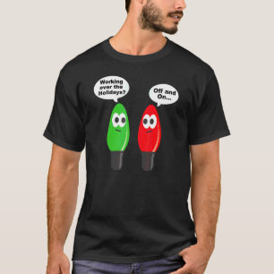 Camiseta Luces de Navidad Broma Bombilla Funcionando Apagad