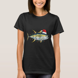 Camiseta Luces de Navidad de Atún Festivas y Divertidas Nav