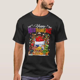 Camiseta Luces de Navidad de bolas de voleibol de brujas tu
