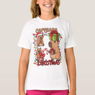 Camiseta Luces de Navidad de Carpincho Adorable Fiesta Fest