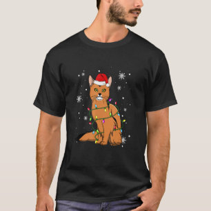 Camiseta Luces de Navidad de Gato Somalí Gato de Navidad Sa