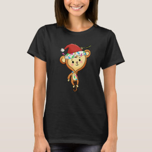 Camiseta Luces De Navidad De Mono De Bebé Árbol Enredado Pi