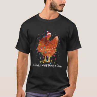Camiseta Luces de Navidad de pollo Estoy bien, todo está bi