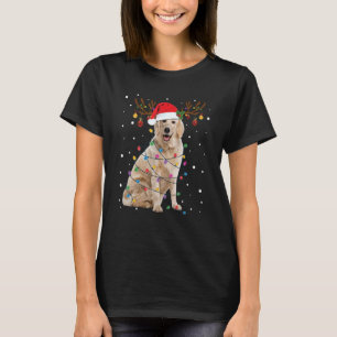 Camiseta Luces de Navidad de Retriever Dorado Reno Santa D