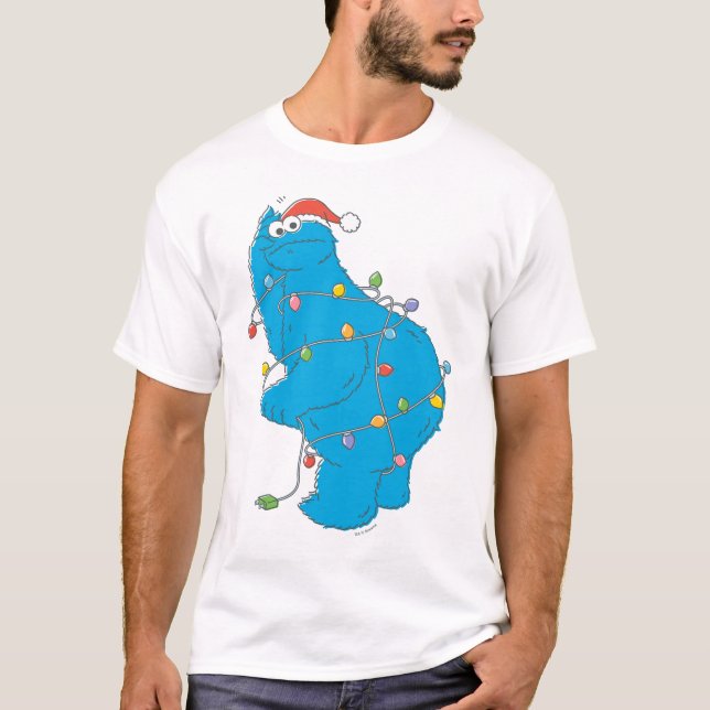 Camiseta Luces de Navidad del Monstruo de las Galletas Vint (Anverso)