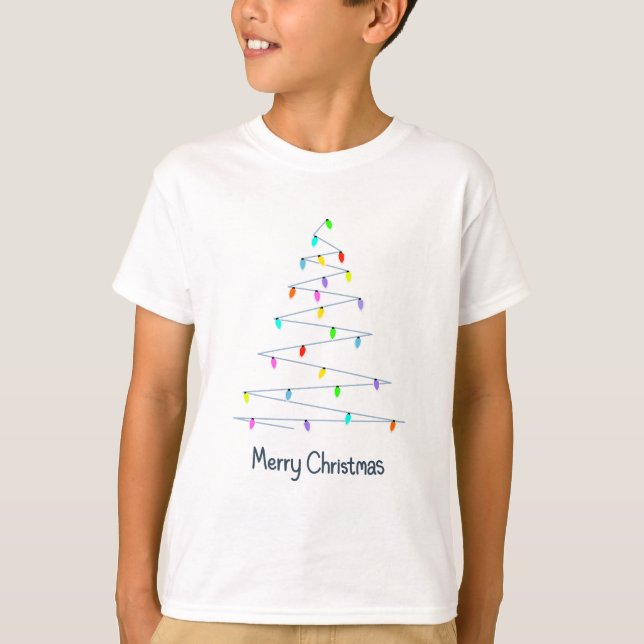 Camiseta Luces de Navidad en Árbol (Anverso)
