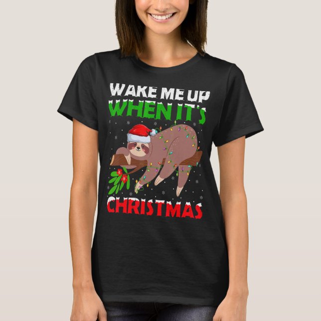 Camiseta Luces de navidad eslovacas me despertan cuando son (Anverso)