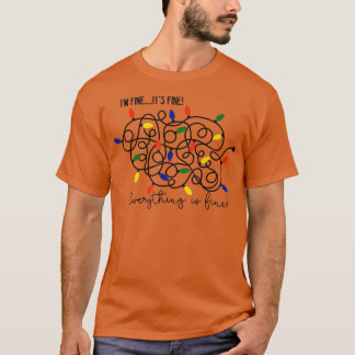 Camiseta Luces de Navidad Está bien Estoy bien, todo está b
