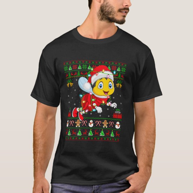 Camiseta Luces de navidad feas alumbran a Navidades de abej (Anverso)