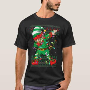 Camiseta Luces de navidad feas que emparejan al elfo de la