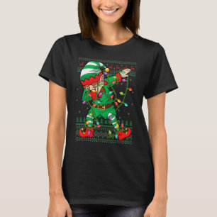 Camiseta Luces de navidad feas que emparejan al elfo de la