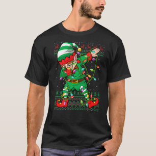 Camiseta Luces de navidad feas que emparejan al elfo de la