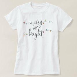 Camiseta Luces de navidad felices y brillantes