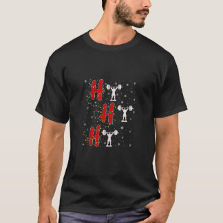 Camiseta Luces de Navidad HO HO HO Powerlifting Divertido F