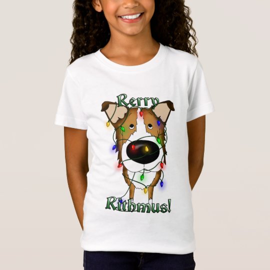 Camiseta Luces de navidad lisas del collie