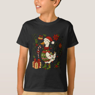 Camiseta Luces de Navidad Merry Goosemas Ganso Pato Boho Fl