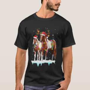 Camiseta Luces de Navidad para Caballo Sombrero de Santa An