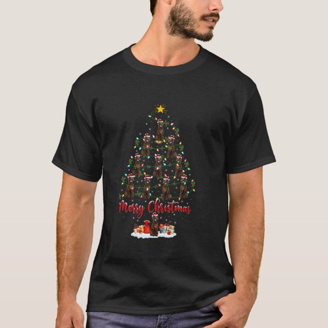 Camiseta Luces de Navidad que combinan con Santa Setter Irl (Anverso)