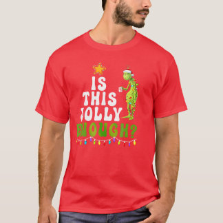 Camiseta Luces de Navidad Verdes Suficientemente Alegres