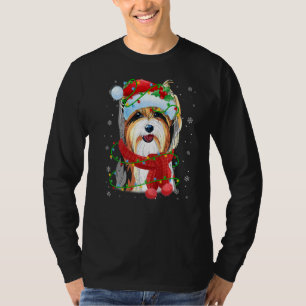 Camiseta Luces de Navidad Yorkshire Terrier Perro Sombrero