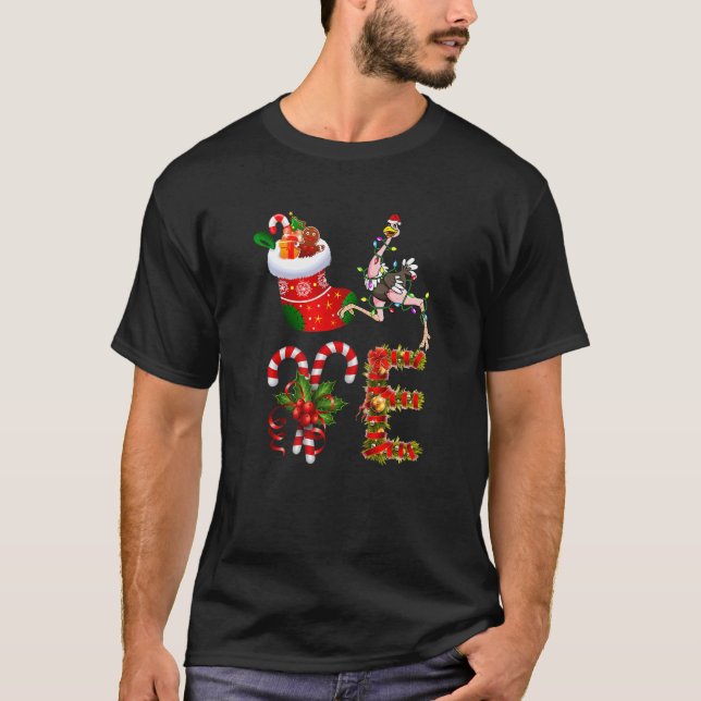 Camiseta Luces De Navidades De Ostrich Llevaron A Navidades (Anverso)