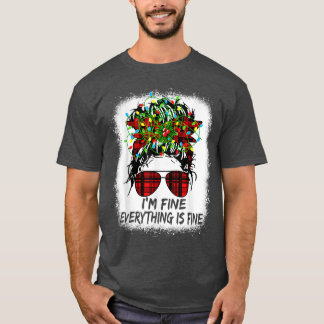 Camiseta Luces de navidades Estoy bien, todo está bien.