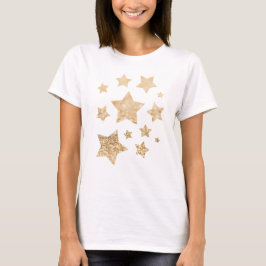 Camiseta Luces de oro de Champagne purpurina brillan Estrel