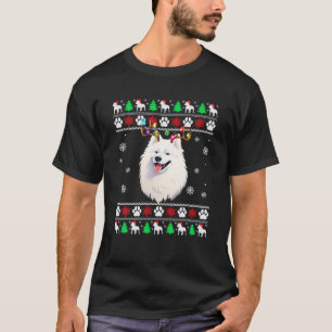 Camiseta Luces de perro feos Santa American Eskimo Dog Chri