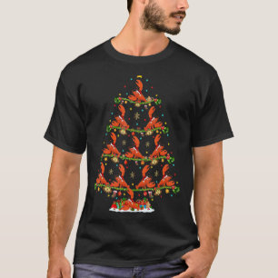 Camiseta Luces de pez langosta Navidades de Santa Lobster d