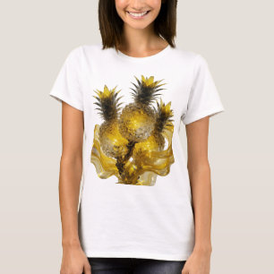 Camiseta Luces de PIÑA DORADA de plata elegante