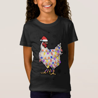 Camiseta Luces de pollo con Navidades de Santa Hat Pajamas 