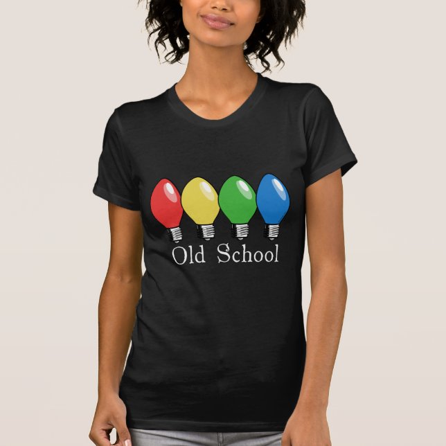 Camiseta Luces del árbol de navidad de la escuela vieja (Anverso)