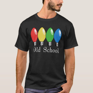 Camiseta Luces del árbol de navidad de la escuela vieja