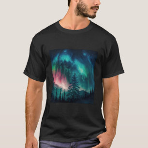 Camiseta Luces Del Norte De Alaska En El Bosque