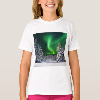 Camiseta Luces del norte durante el invierno