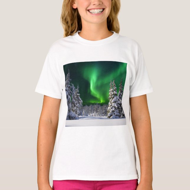 Camiseta Luces del norte durante el invierno  (Anverso)